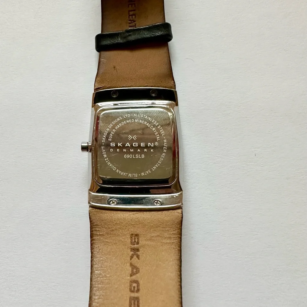Skagen rectangular strap tone